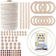 87 Pcs Macrame Kits with 3mmx220Yards Natural Cotton Macrame Cord for Plant