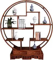 Bogu Shelf Old elm Multi-Treasure Cabinet Round Wine Cabinet Living Room Porch Shelf Ornaments Shelf,174x150x28cm
