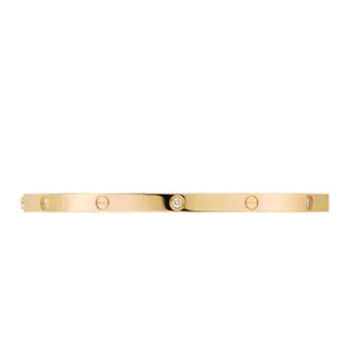【櫻雪二手】Cartier卡地亞LOVE系列18k黃金窄版鑲6鑽手環手鐲B6047617