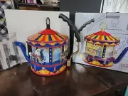 NEW Vintage MKI Kamenstein World of Motion Kettle Teapot Steam Driven Carousel