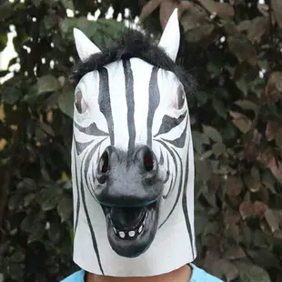 班馬面具 頭套 馬頭面具 洛克馬 斑馬 動物 面具/眼罩/面罩 cosplay 派對 變裝【塔克】