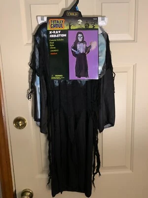 Boys Halloween X-Ray Skeleton Costume with mask & gloves Size Medium NWT