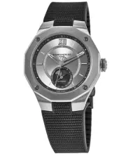 New Baume & Mercier Riviera Moon Phase Silver Dial Rubber Men's Watch 10681