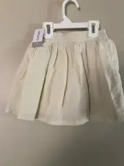CARTERS White Sparkly Skirt Elastic Waist Fully Lined - Girls Size 6 NEW