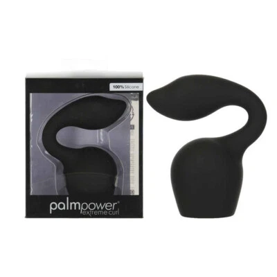 Palm Power Wand Extreme Curl Pleasure Cap Soft Silicone Massage Head Black