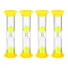 1 Minute Sand Timer, 4Pcs Small Sandy Clock, Count Down Sand Glass Yellow