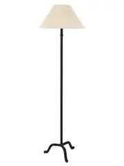 Santonio 3 Light Floor Lamp in Rust with Natural Linen Shade
