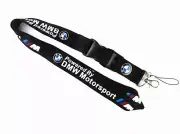 Motorcycle Bike Black Lanyard Neck Strap Key Chains Cell Phone Keyring For BMW M