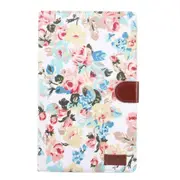 Flower Pattern Cloth Surface PC Horizontal Flip Leather Protective Case for Galaxy Tab A 10.1 2019 T510 & T515, with Holder & Card Slots & Wallet & Photo Frame (White)