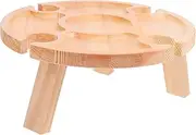 ANDRESLAD 1Pc Portable Wine Table Lightweight Round Serving Desk for Outdoor Picnics Camping and Beach Use Compact Design for Easy Storage and Transport