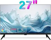 [ZOSHING] TV 27 inch,Small full view 1080P TV with Freeview HD-Dual power DC-12v and AC in-HDMI/AV Audio USB Media Player,Suitable for Bedrooms and Caravans