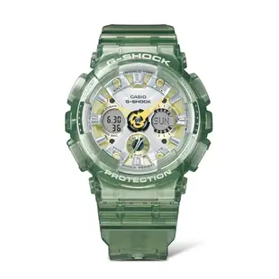 CASIO卡西歐 G-SHOCK 金屬光澤 半透明雙顯手錶-透綠_GMA-S120GS-3A_45.9mm