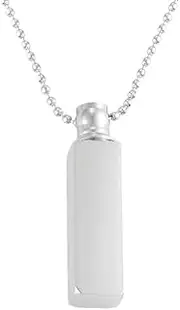 DOTUIARG Vertical Urn Necklace Cremation Jewelry for Ashes Stainless Steel Keepsake Pendant Memorial Jewelry for Human Ashes