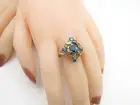 STUNNING BLUE BAREHIPANI TOPAZ & OPAL RING Sterling Silver 925 NWT Size 9 RG10