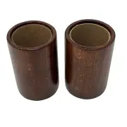 Premium Dice Cup Handmade Oak Wood & Leather Inside For Board Games 2-Cup Set