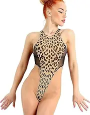 [Truhani] Hot See Through Thong Monokini Swimsuit. Sexy Sheer high Cut Leg Bodysuit Monokini.