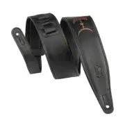 Leathers 2.5" Padded Garment Leather Moon Phases Embroidery Guitar Strap, Adj...