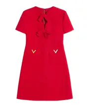 Valentino Bow Detailed A-Line Mini Dress IT40,IT44,IT42 red