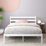 Zinus Bamboo King Single Bed Frame Wooden Bed White | Timber Slats, Strong Solid Wood, Mattress Base | 5Yrs Warranty | Bedroom Furniture with Storage Space