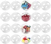 20 Pack Clear Ornaments Balls,Accfore DIY Plastic Fillable Christmas Decorations Tree Balls Baubles Craft Transparent Ball Gifts for Christmas Wedding Party New Years Present Home Decor,50mm