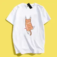 在飛比找蝦皮商城優惠-JZ TEE 貓咪橘貓-HOLD印花衣服短袖T恤