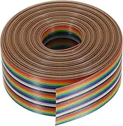 uxcell 1 Pcs 26 Pin Flat Rainbow Ribbon Cable 16.4FT 1.27mm Pitch Breadboard Jumper Wires for Electronic Projects