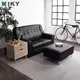 【KIKY】歐式皮爾2人座懶人皮沙發組(2人座+方塊腳椅)