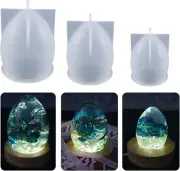 3 Pack Silicone Egg Cake & Candle Molds - Lava Dragon Egg Shapes - Clay & Resin