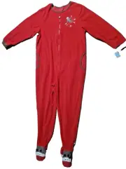 Women's Paul Frank Footed Monkey Pajamas One Piece Red XL NEW W TAGS See Descrip