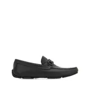 [Ferragamo] Ferragamo Gancini-plaque Leather Loafers 7.5 US BLACK