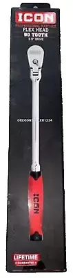 BRAND NEW 3/8" Drive Professional Flex Head Ratchet 90-Tooth With Comfort Grip