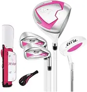 Kids Golf Clubs Kit - Complete Golf Clubs Set with Hybrid & Utility Clubs, Wood, Irons, Putter, and Bag for Children 3-12year