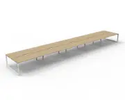 RAPIDLINE DELUXE LOOP LEG WORKSTATION Double Sided No Screen 10 Person W9000 x D1530 x H730mm Natural Oak/White