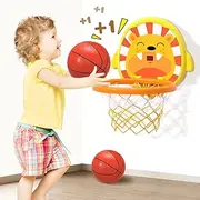 KaeKid Indoor Basketball Hoop for Kids, Lion Basketball Hoop with Scoreboard, Height Adjustable, 2 Balls & Pump, Basketball Toys for 3 4 5 6 7 8 9 10 Year Old Boys