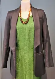 BEC AND BRIDGE Ladies DANA BLAZER in Black Open Front Mid Length Size AU6 NWT