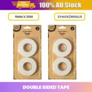 2PK Double Sided Tape Thin Adhesive Tape Craft Clear Colour Easy Peel 20Mx9mm