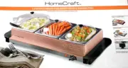 FACTORY SEALED HOMECRAFT 3 STATION STAINLESS STEEL BUFFET SERVER & WARMING TRAY