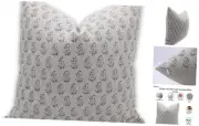 Decorative Handmade Block Print 18X18 Inch Thick Linen Throw Pillowcase