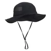 UPF 50 Boonie Sun Hat–Sun Protection Hat,Fishing Hat,Hunting Hat C: Black
