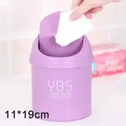 Desktop Mini Waste Bin Small Trash Can Household With Bins Desk Storage purple L