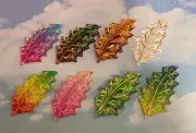8 Acrylic flatback leaves scrapbooking