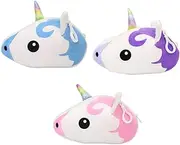 [Holibanna] 3pcs Adorable Unicorn Plush Coin Storage Bag for Lightweight Mini Change Purse for Lipsticks and Essentials Colors Great Present Idea Random Color