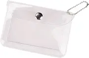 [FSSTUD] 3 Pcs Womens Transparent Card Holder Wallet Small Coin Purse Keychain Mini Change Pouch Credit Card Case, Clear, 11.5 x 8 cm