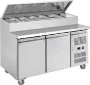 VICTORIA 2 Door Saladette Fridge Fits 8 x 1/3 GN Trays