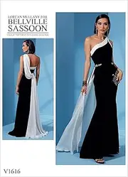 Vogue V1616 Misses' One Shoulder Petite Dress Sewing Pattern, Size 6-8-10-12-14