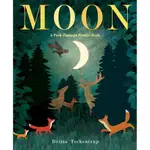 MOON ─ A PEEK-THROUGH PICTURE BOOK(精裝)/BRITTA TECKENTRUP【禮筑外文書店】