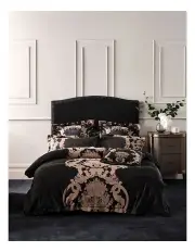 [Grace by Linen House] Dionisia Quilt Cover Set Black