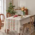 Vintage Table Cover Flower Embroidery Table Runner Table Decorations