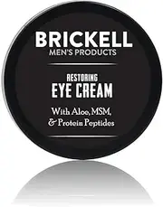 Brickell Men's Restoring Under Eye Cream for Men, Natural and Organic Anti Aging Eye Balm To Reduce Puffiness, Wrinkles, Dark Circles, Crows Feet and Under Eye Bags, 0.5 Ounce, Unscented