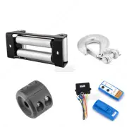 10'' Winch Roller Fairlead Cable Guide + 3/8'' Clevis Slip Hook + Remote Control